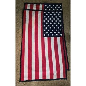 Set of 2 Handmade Patriotic American Flag Fleece  Covers / Small Throws Folk